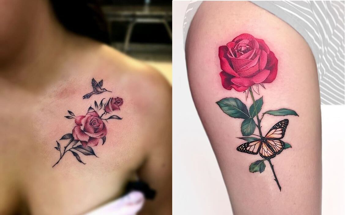 Nghệ thuật Tattoo - hình xăm hoa hồng: 
\